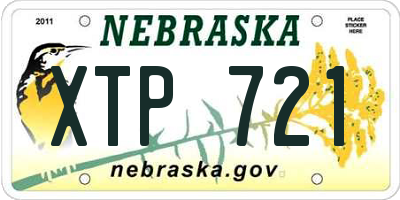 NE license plate XTP721