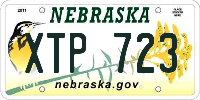 NE license plate XTP723