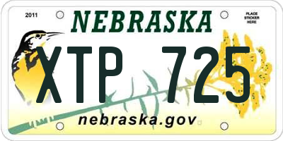 NE license plate XTP725