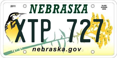 NE license plate XTP727