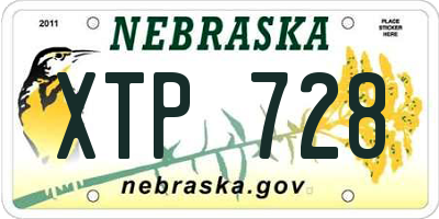 NE license plate XTP728