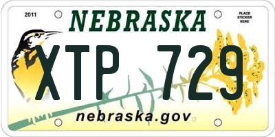 NE license plate XTP729