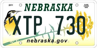 NE license plate XTP730