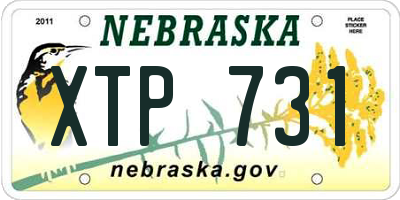 NE license plate XTP731