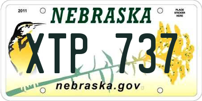 NE license plate XTP737