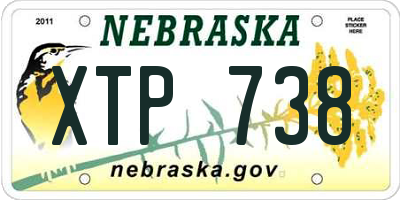 NE license plate XTP738