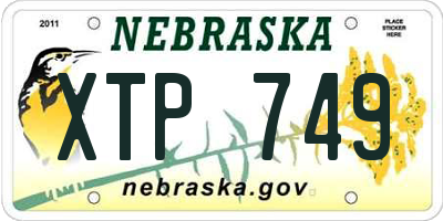 NE license plate XTP749