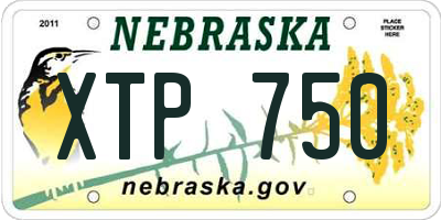 NE license plate XTP750