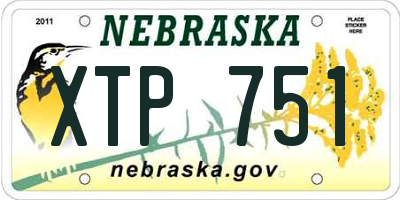 NE license plate XTP751