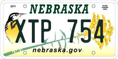 NE license plate XTP754