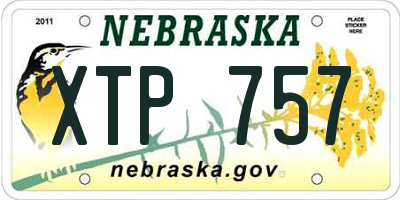 NE license plate XTP757