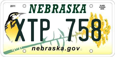 NE license plate XTP758