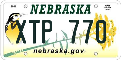 NE license plate XTP770