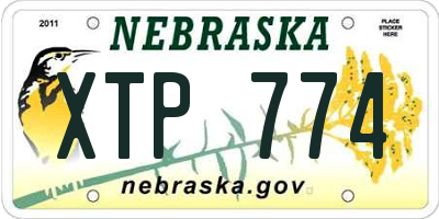 NE license plate XTP774