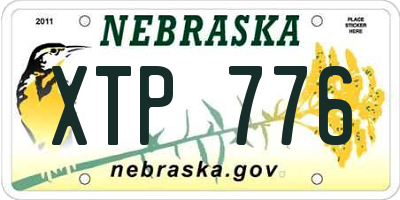 NE license plate XTP776