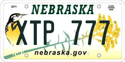 NE license plate XTP777