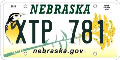NE license plate XTP781