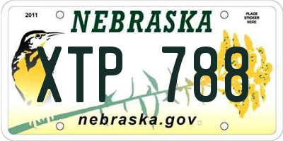 NE license plate XTP788