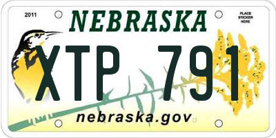 NE license plate XTP791