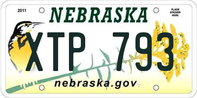NE license plate XTP793