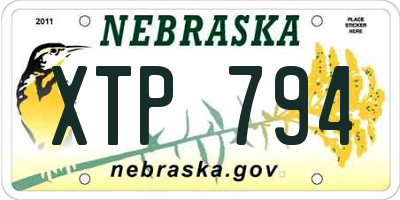 NE license plate XTP794