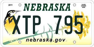 NE license plate XTP795