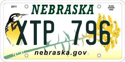 NE license plate XTP796