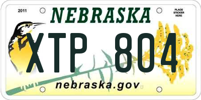 NE license plate XTP804