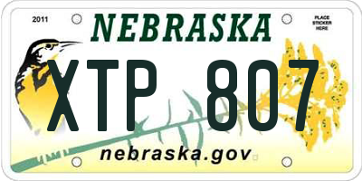 NE license plate XTP807
