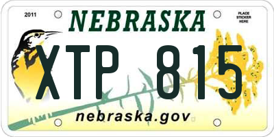 NE license plate XTP815