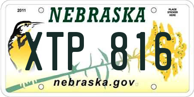 NE license plate XTP816