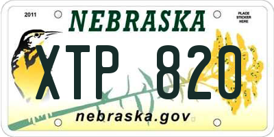 NE license plate XTP820