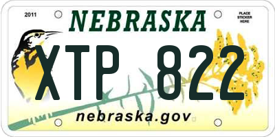 NE license plate XTP822