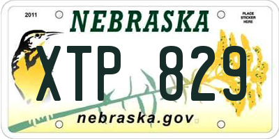 NE license plate XTP829