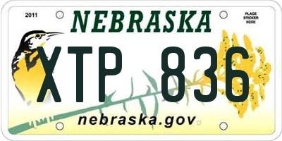 NE license plate XTP836
