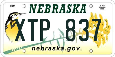 NE license plate XTP837