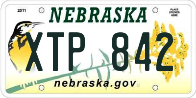 NE license plate XTP842