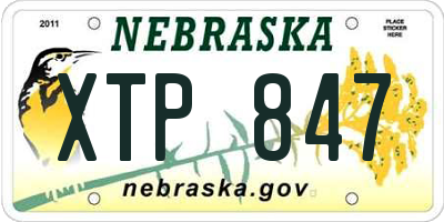 NE license plate XTP847