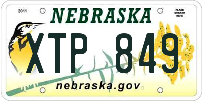 NE license plate XTP849