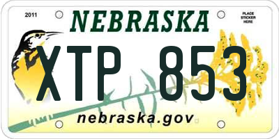 NE license plate XTP853