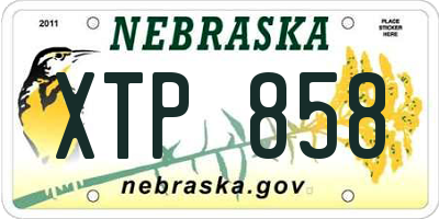 NE license plate XTP858