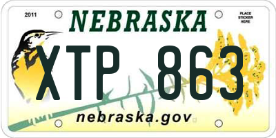 NE license plate XTP863