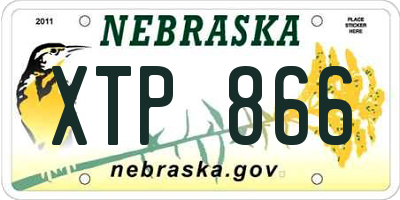 NE license plate XTP866