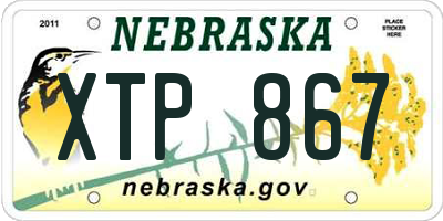 NE license plate XTP867