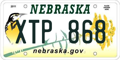 NE license plate XTP868