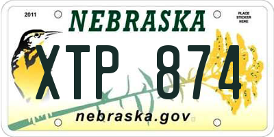 NE license plate XTP874
