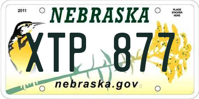 NE license plate XTP877