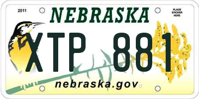 NE license plate XTP881