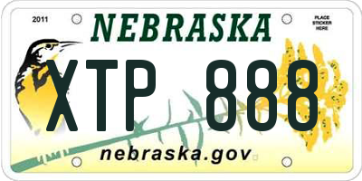 NE license plate XTP888