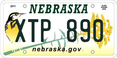 NE license plate XTP890